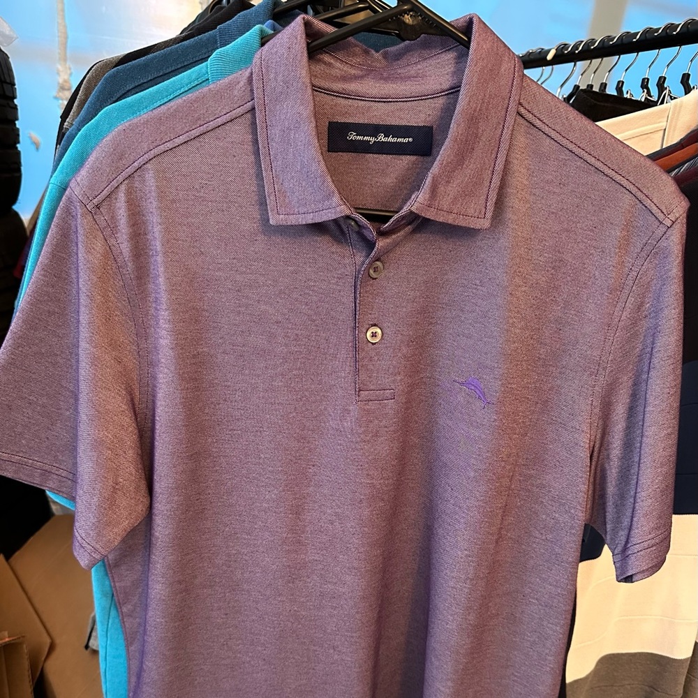 Tommy Bahama On Par Spectator Polo Violet Dusk Purple Medium NWT